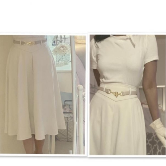 Gold Hook Belt Nude Leather - Picture 2 of 9